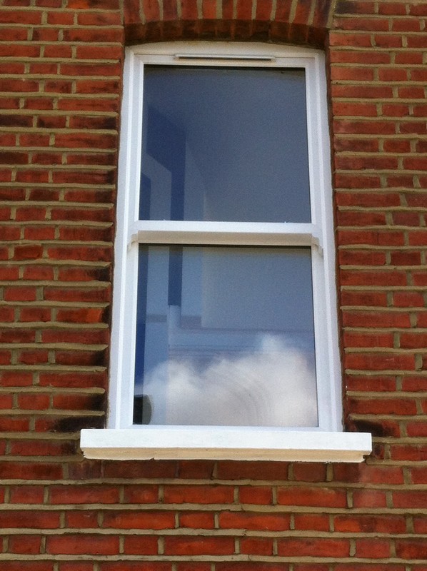 uPVC sash window on Victorian red brick house in Hatfield